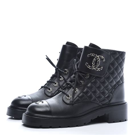 chance chanel boots|chanel quilted combat boots.